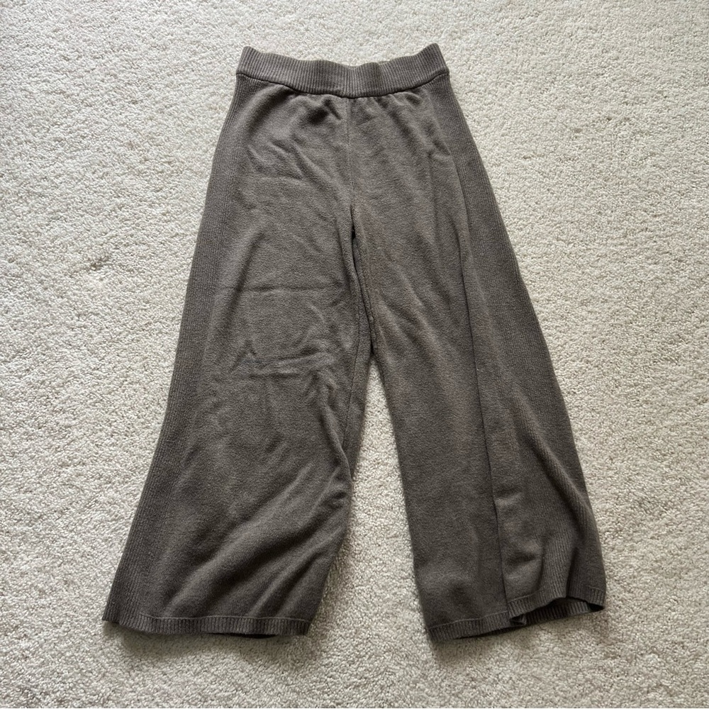 Cozy Knit Wide-Leg Pants in Taupe